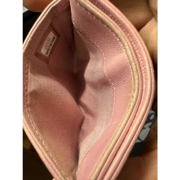 Chanel Metallic Quilted Boy Card Holder Pink*FULL INCLUSION*original COA CARD - Picture 9 of 13